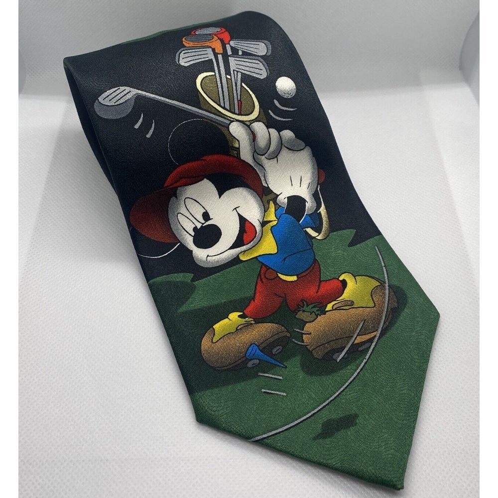 Vintage Disney Mickey Unlimited Tie Mickey Mouse Goofy Donald Duck‎ Golf Men's